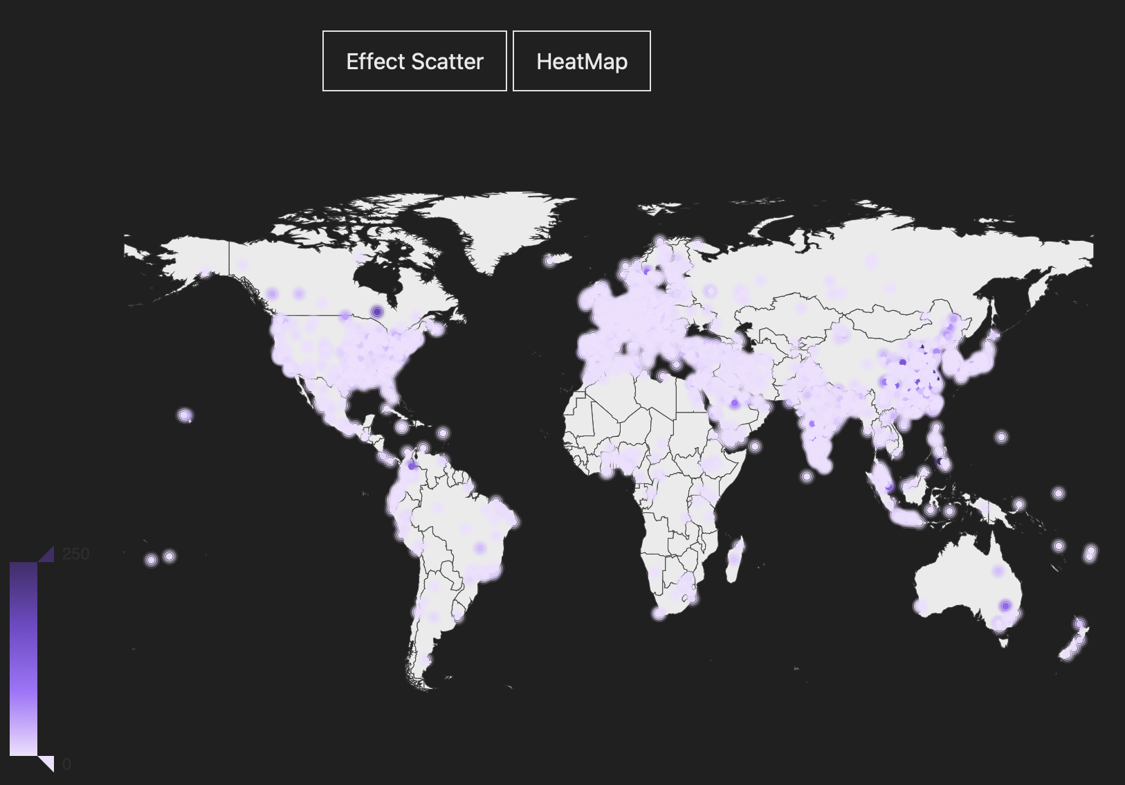 Figure 6: regional distribution of publications around the globe